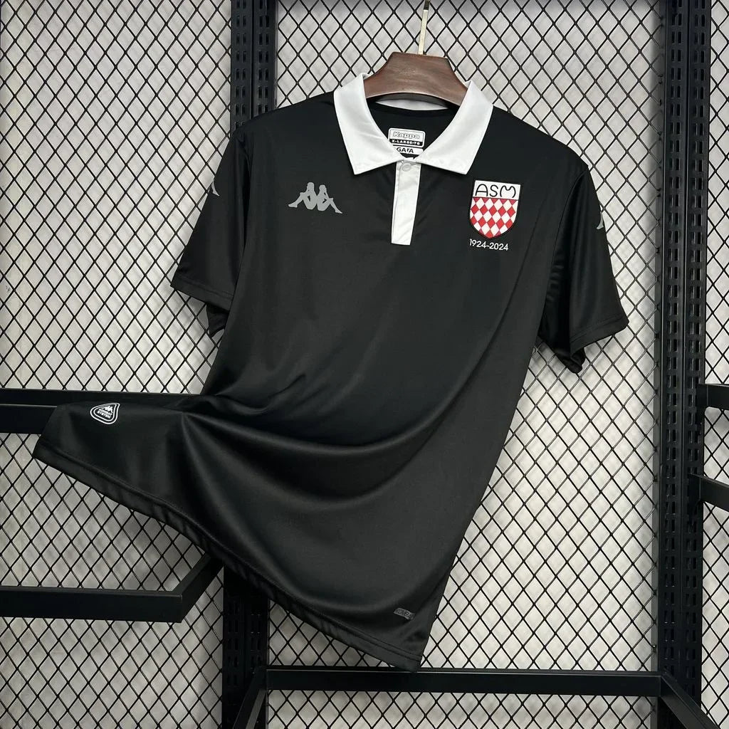 AS Monaco black football shirt 2024 2025