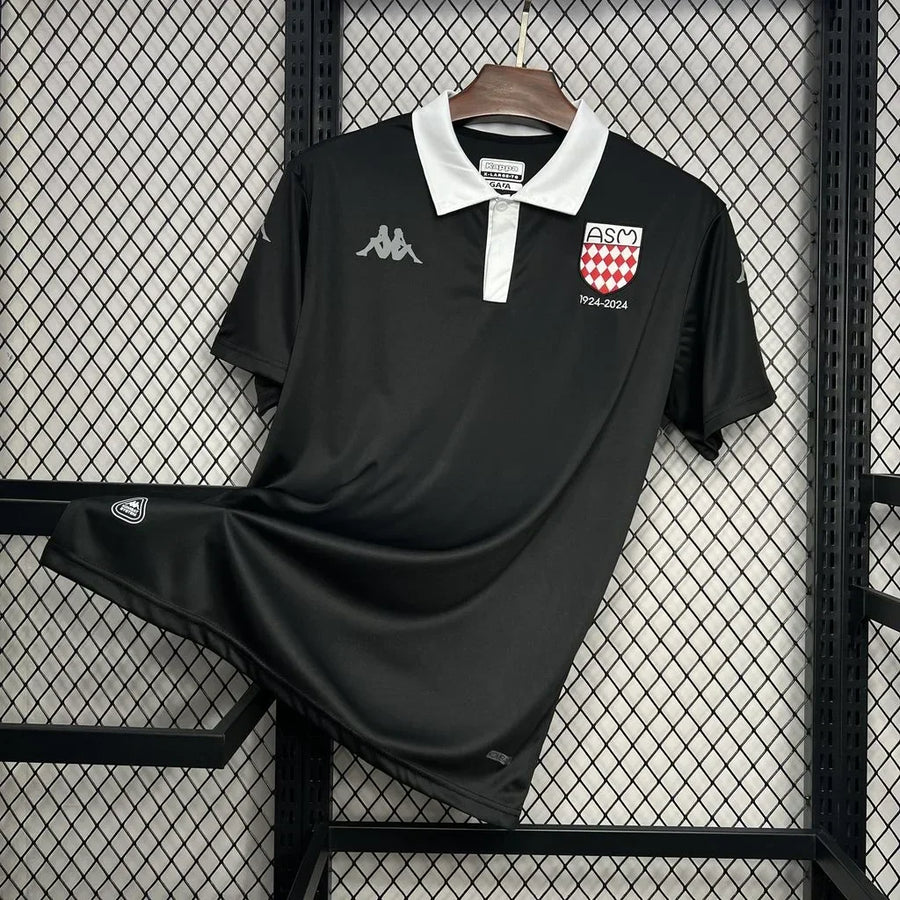 AS Monaco black football shirt 2024 2025