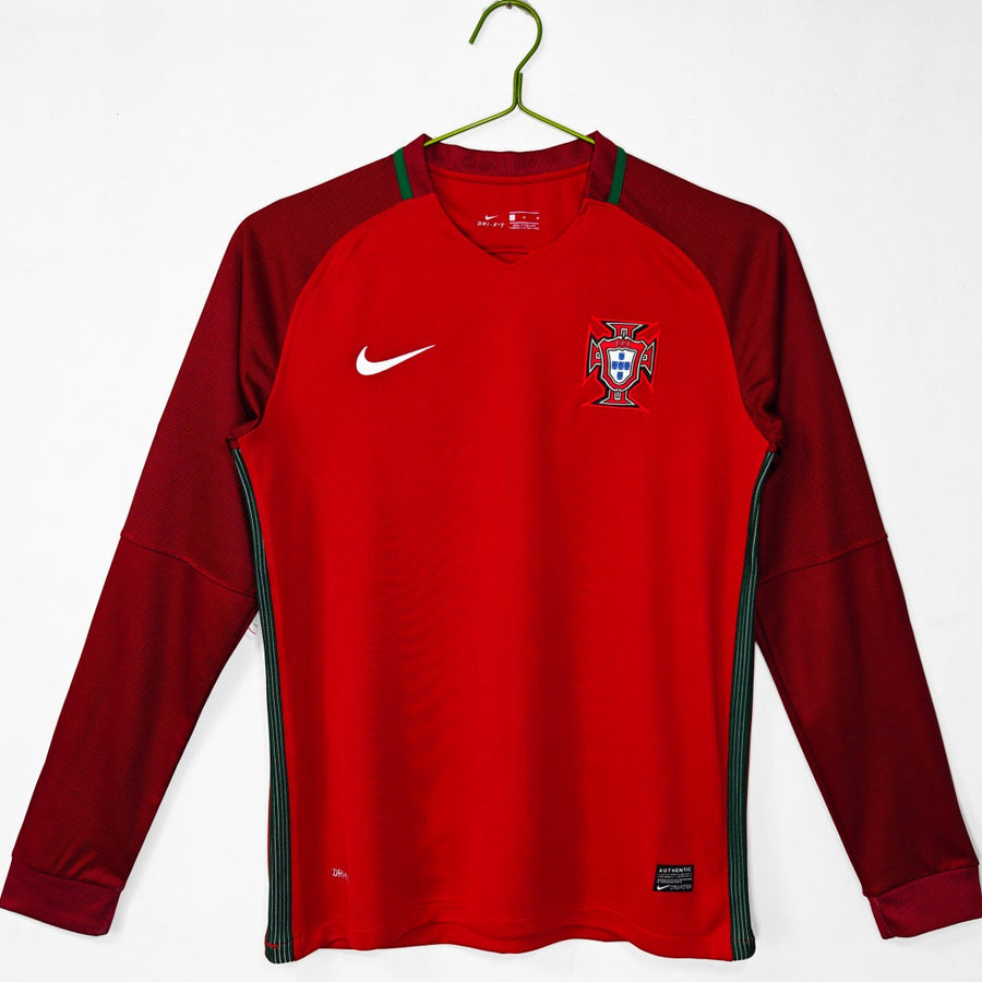 2016 Portugal Domicile maillot Retro Manches Longues